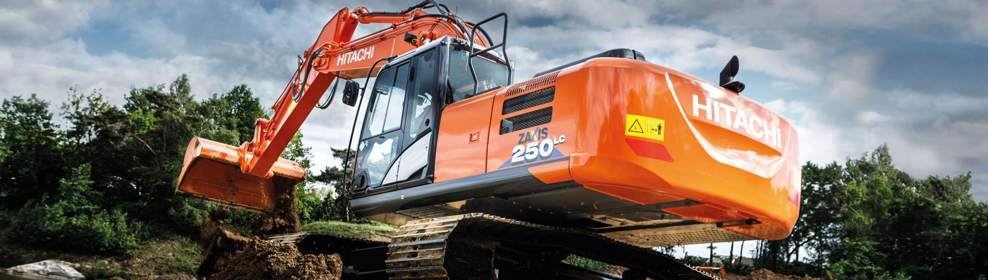 Hitachi excavator working on site