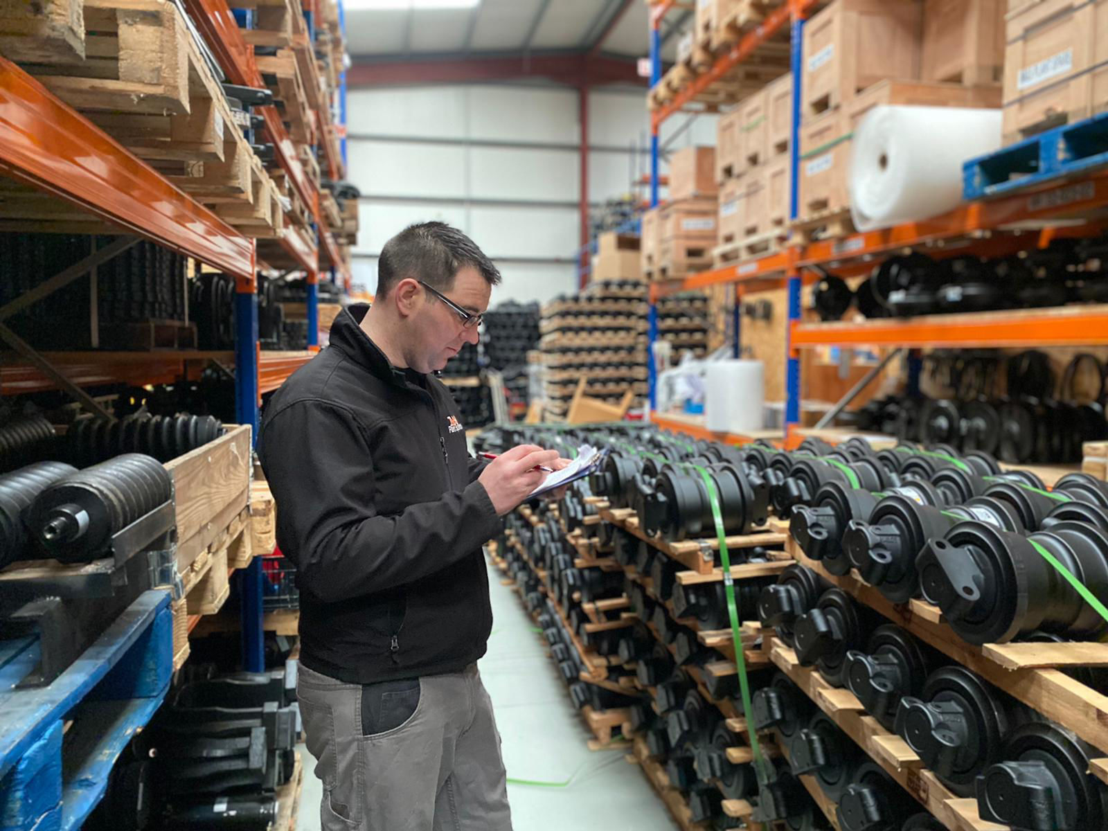 M&S Plant Spares team member checking warehouse stock